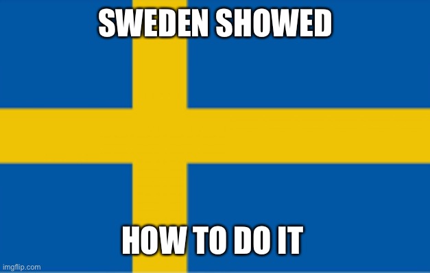 Sweden flag | SWEDEN SHOWED HOW TO DO IT | image tagged in sweden flag | made w/ Imgflip meme maker