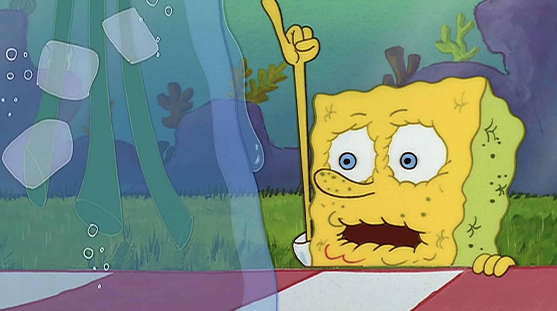 High Quality Spongebob craving water Blank Meme Template