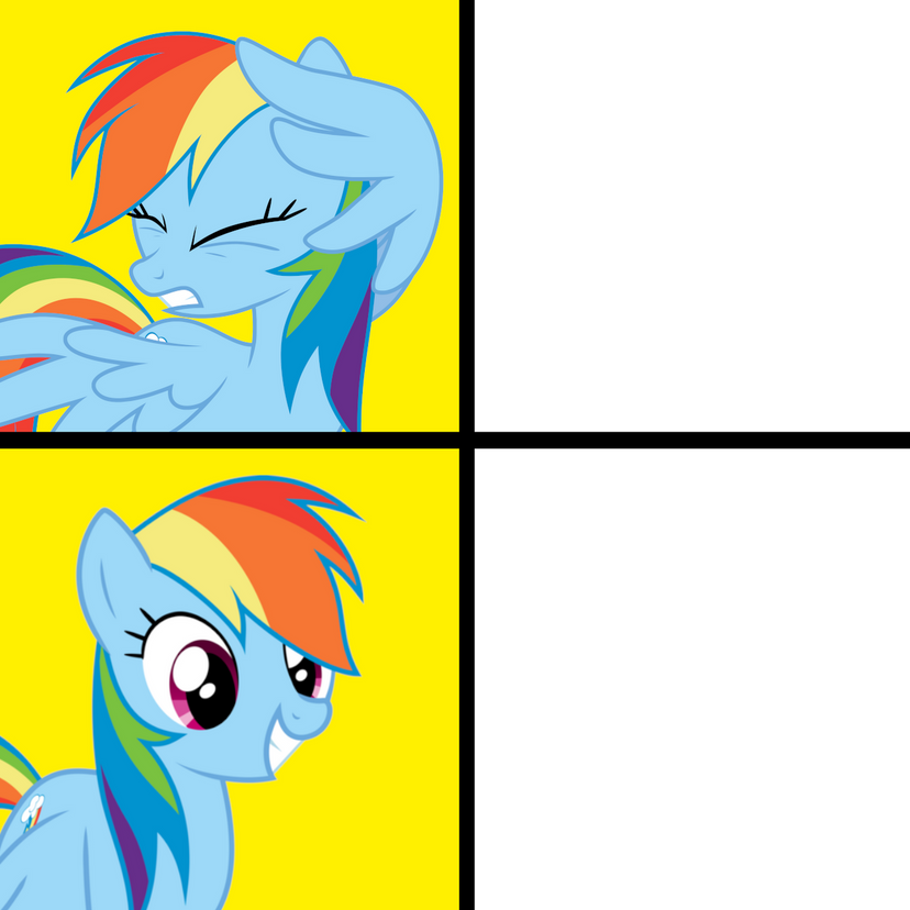 High Quality Rainbow Dash disapproves/approves Blank Meme Template