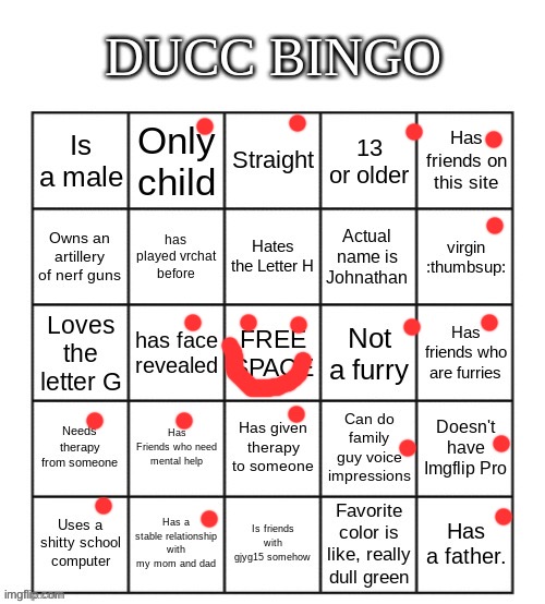 My favorite color is white and marian blue tbh | image tagged in ducc bingo | made w/ Imgflip meme maker