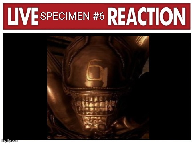 Live Six The Xenomorph Reaction | image tagged in live six the xenomorph reaction | made w/ Imgflip meme maker