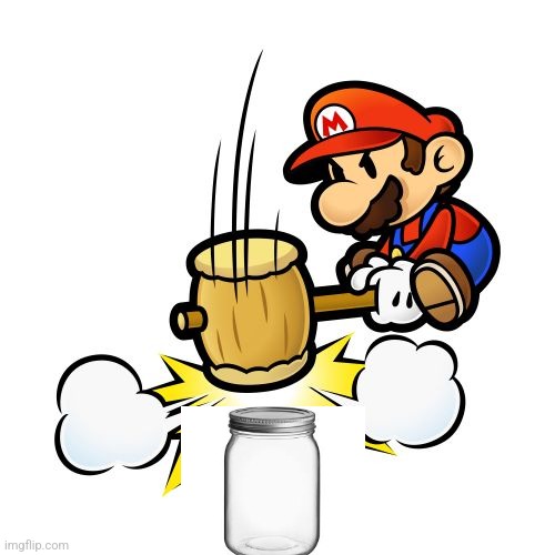 Destroy the jar | image tagged in memes,mario hammer smash | made w/ Imgflip meme maker