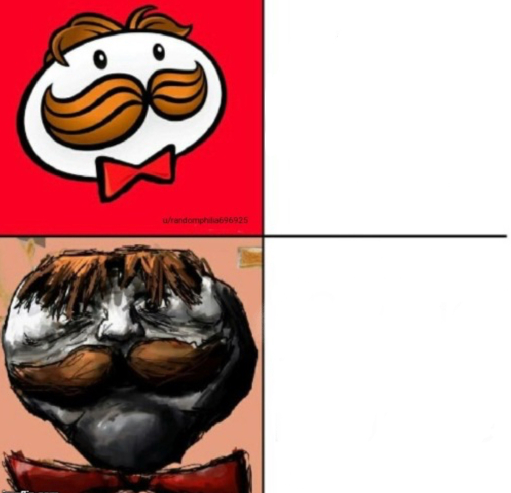 High Quality pringles man traumatized pringles man Blank Meme Template