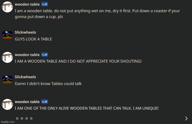 This table must have a death wish hohoho | made w/ Imgflip meme maker