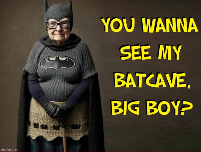Heard there are cobwebs. Just sayin'... | image tagged in vince vance,batman,granny,old lady,memes,old woman | made w/ Imgflip meme maker