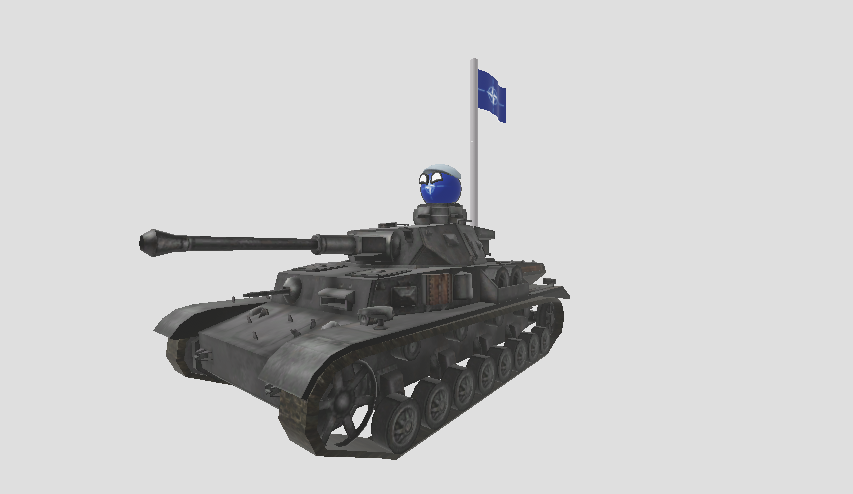 natoball in tank with nato flag Blank Meme Template