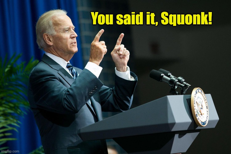 Biden shooting | You said it, Squonk! | image tagged in biden shooting | made w/ Imgflip meme maker