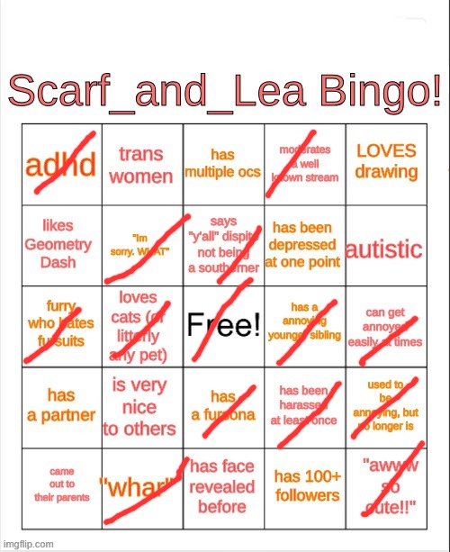Does Everyones_A_Mod count? | image tagged in scarf_and_lea bingo | made w/ Imgflip meme maker