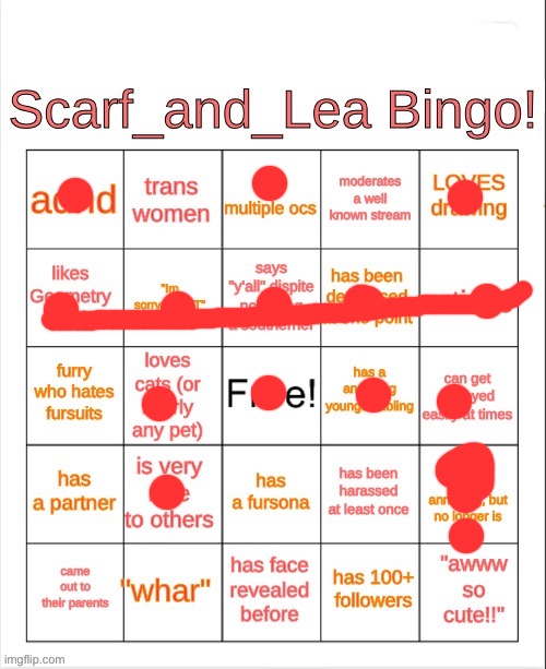 Scarf_and_Lea Bingo | image tagged in scarf_and_lea bingo | made w/ Imgflip meme maker