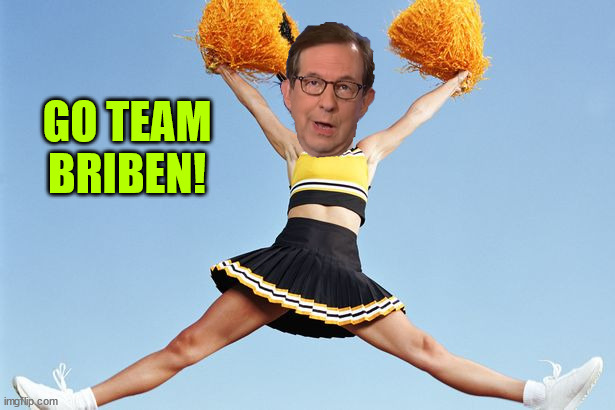 Warming up for the 2024 debates | GO TEAM BRIBEN! | image tagged in cheerleader,chris wallace,team briben cheerleader | made w/ Imgflip meme maker