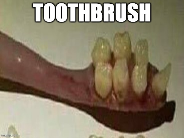 toothbrush | TOOTHBRUSH | image tagged in cursed image,toothbrush | made w/ Imgflip meme maker