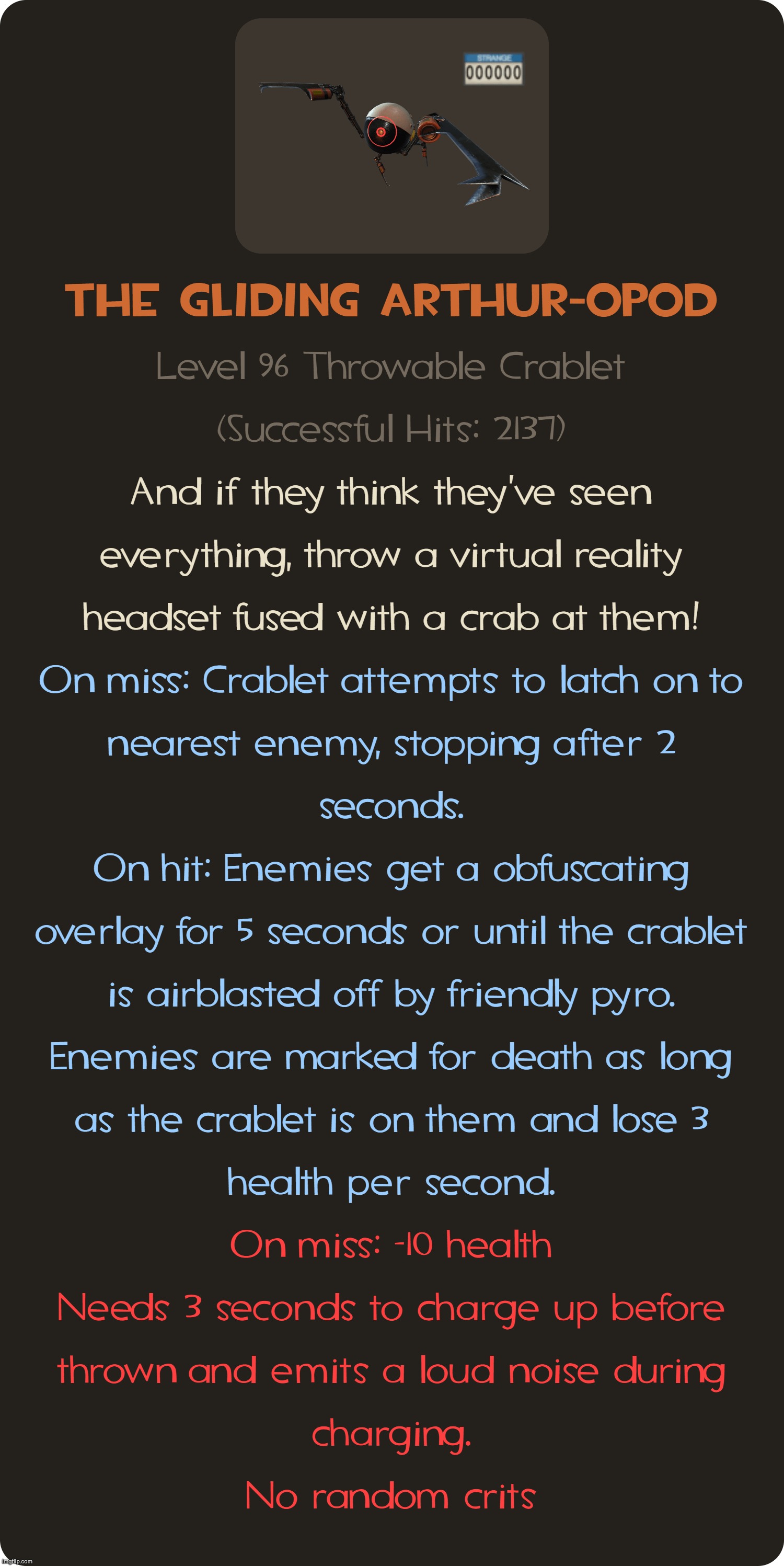 imagine watching a sniper throw a crablet would that be insane or what | made w/ Imgflip meme maker