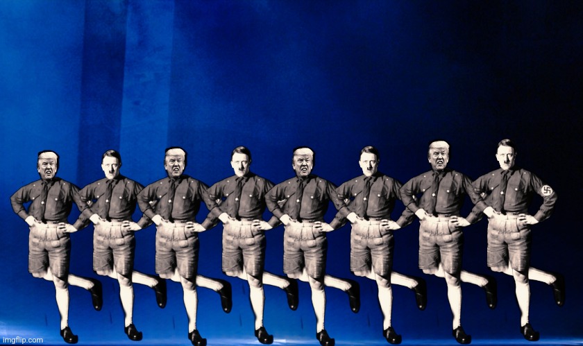Dicktator Dance | image tagged in hilter,trump,dictator | made w/ Imgflip meme maker