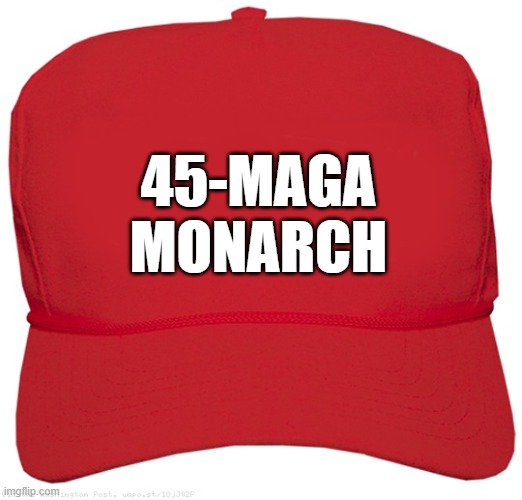 blank red DON THE MAGA EMPEROR hat | 45-MAGA
MONARCH | image tagged in blank red maga hat,donald trump approves,putin cheers,commie,dictator,fascist | made w/ Imgflip meme maker