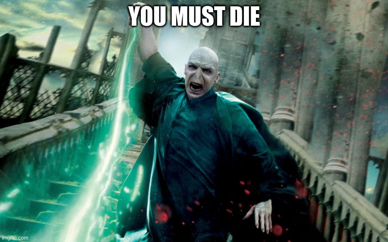 Voldemort avada kedavra | YOU MUST DIE | image tagged in voldemort avada kedavra | made w/ Imgflip meme maker