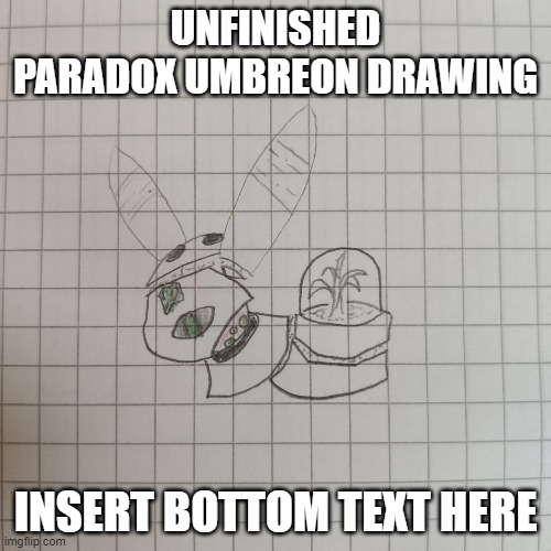 paradox umbreon | UNFINISHED PARADOX UMBREON DRAWING; INSERT BOTTOM TEXT HERE | image tagged in umbreon,drawing | made w/ Imgflip meme maker