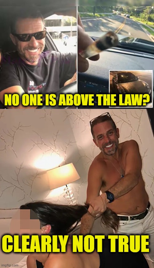 Privilege for the rich & powerful | NO ONE IS ABOVE THE LAW? CLEARLY NOT TRUE | image tagged in liberal hypocrisy,white privilege | made w/ Imgflip meme maker