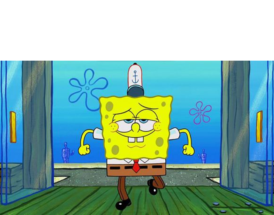 SpongeBob walking in cool Blank Meme Template