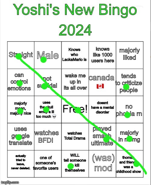 Bingo! | image tagged in yoshi 2024 bingo | made w/ Imgflip meme maker