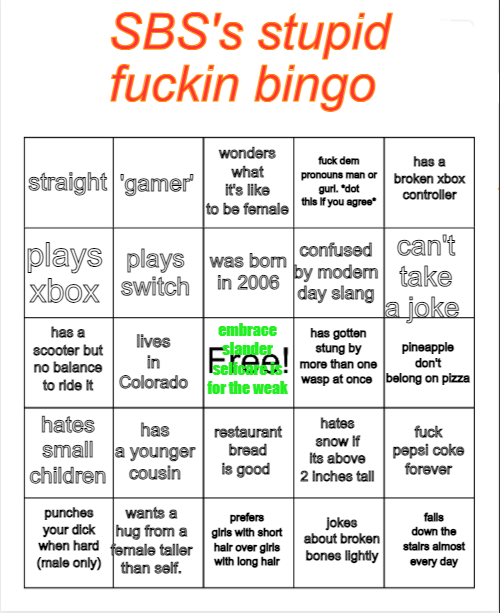 High Quality SBS bingo temp Blank Meme Template