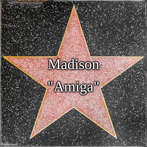 Madison's Walk of Fame star | Madison; "Amiga" | image tagged in walk of fame | made w/ Imgflip meme maker