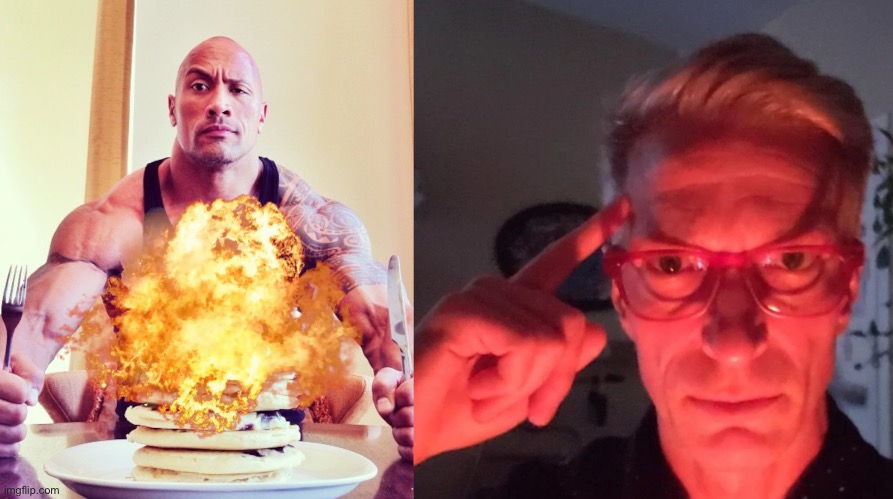 *blows up pancakes with mind* | made w/ Imgflip meme maker