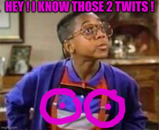 erkel | HEY ! I KNOW THOSE 2 TWITS ! | image tagged in erkel | made w/ Imgflip meme maker