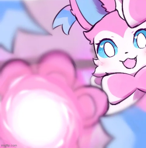 Sylveon Moonblast | image tagged in sylveon moonblast | made w/ Imgflip meme maker