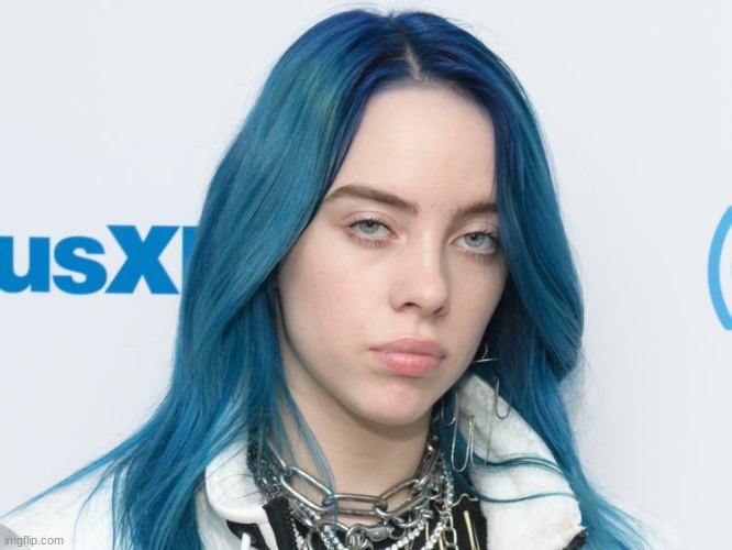 Unhappy Billie Eilish | image tagged in unhappy billie eilish | made w/ Imgflip meme maker