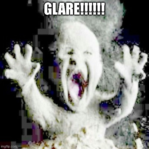 Low quality ash baby | GLARE!!!!!! | image tagged in low quality ash baby | made w/ Imgflip meme maker