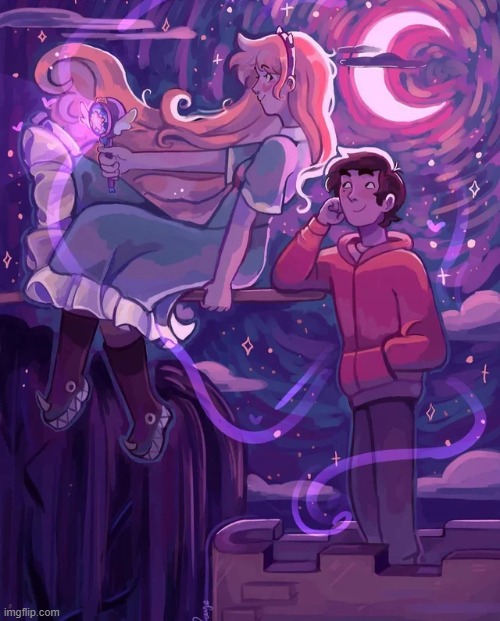 Date by the Blood Moon Light | image tagged in star vs the forces of evil | made w/ Imgflip meme maker