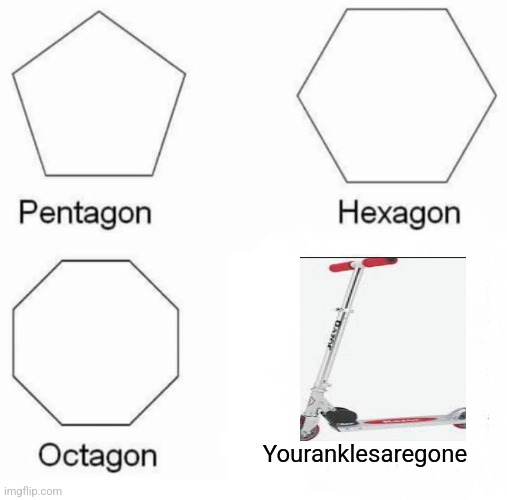 Pentagon Hexagon Octagon Meme | Youranklesaregone | image tagged in memes,pentagon hexagon octagon | made w/ Imgflip meme maker