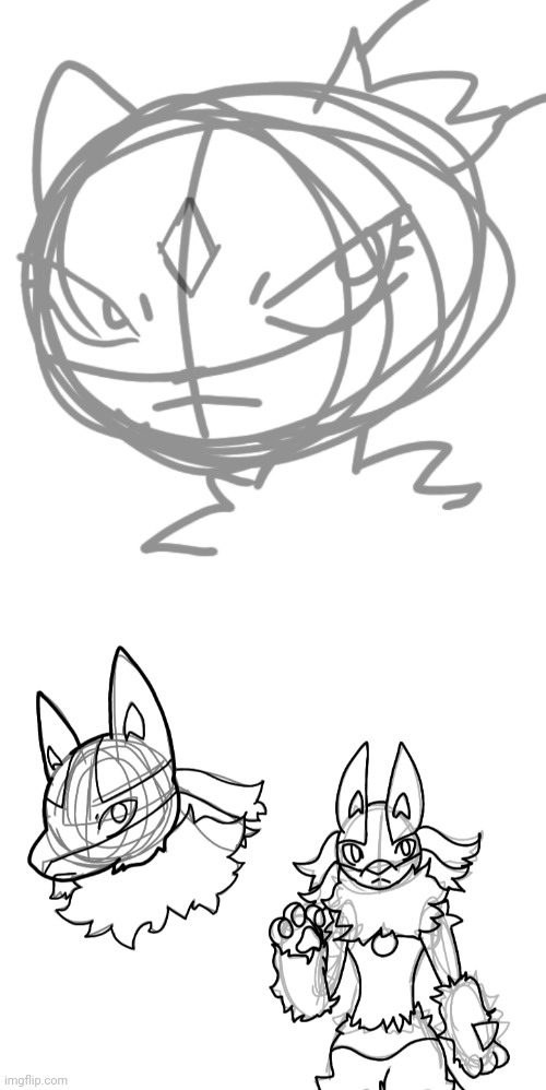 Old/Unfinished sketches [Sneasler, Puffy Lucario] | made w/ Imgflip meme maker