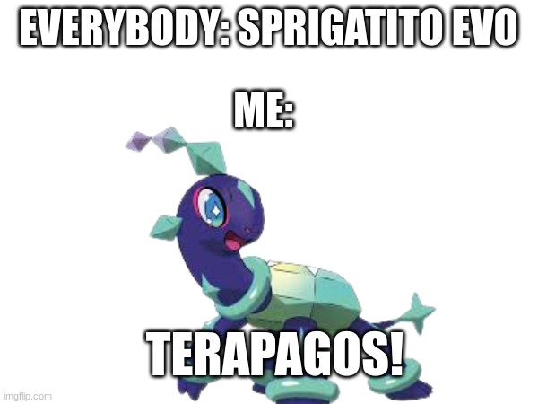 EVERYBODY: SPRIGATITO EVO ME: TERAPAGOS! | made w/ Imgflip meme maker