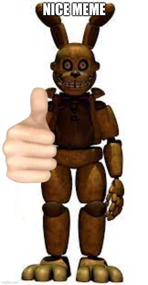 pit bonnie / pit spring bonnie / into the pit spring bonnie | NICE MEME | image tagged in pit bonnie / pit spring bonnie / into the pit spring bonnie | made w/ Imgflip meme maker