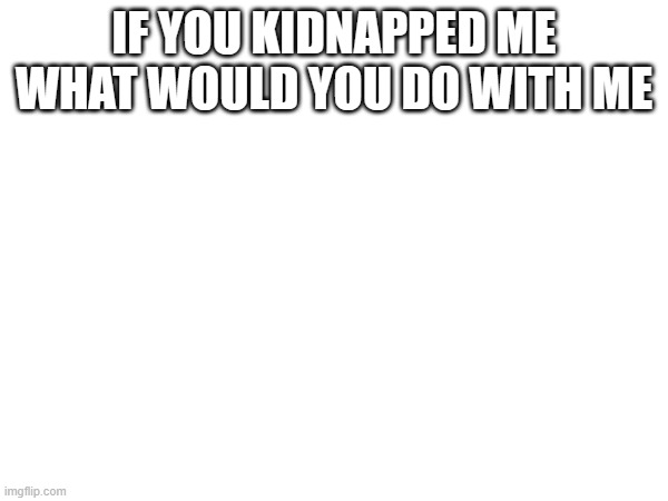 IF YOU KIDNAPPED ME WHAT WOULD YOU DO WITH ME | made w/ Imgflip meme maker