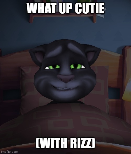 what up cuite (with rizz) | WHAT UP CUTIE; (WITH RIZZ) | image tagged in rizz,tom | made w/ Imgflip meme maker