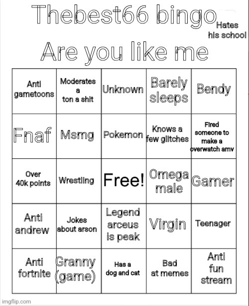 The overwatch is now invalid | image tagged in thebest66 bingo v 1 | made w/ Imgflip meme maker