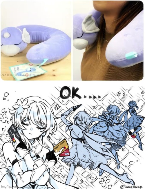 Take my credit card! | image tagged in dratini,neck pillow | made w/ Imgflip meme maker