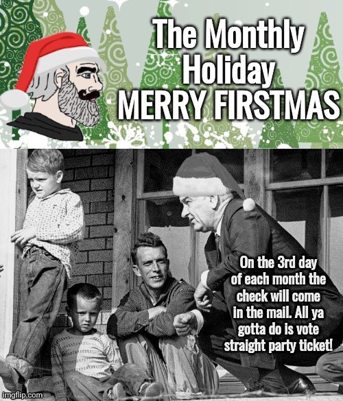 First Firstmas | image tagged in happy holidays,karl marx | made w/ Imgflip meme maker