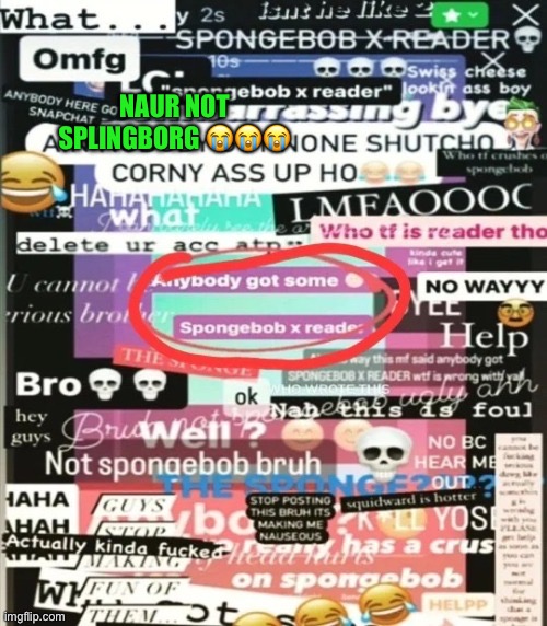 NAUR NOT SPLINGBORG 😭😭😭 | made w/ Imgflip meme maker