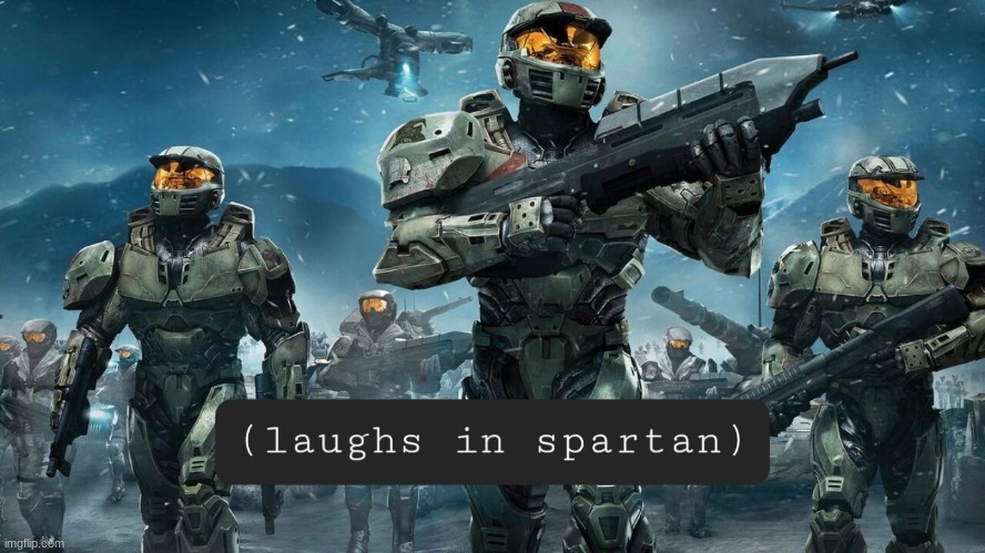 Laughs in spartan | image tagged in laughs in spartan | made w/ Imgflip meme maker