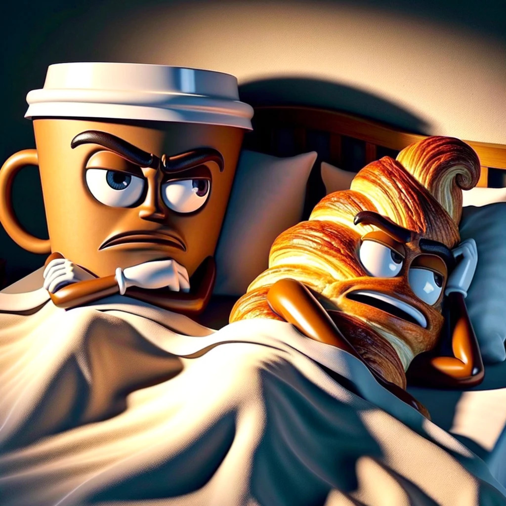 Mr Croissant & Lady Cappuccina Blank Meme Template
