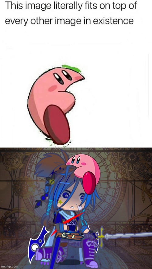 Here's your daily does of my Underlunar hyperfixation (also thank you so much for making me a mod) | image tagged in this image fits on top of every other image,gacha,kirby | made w/ Imgflip meme maker