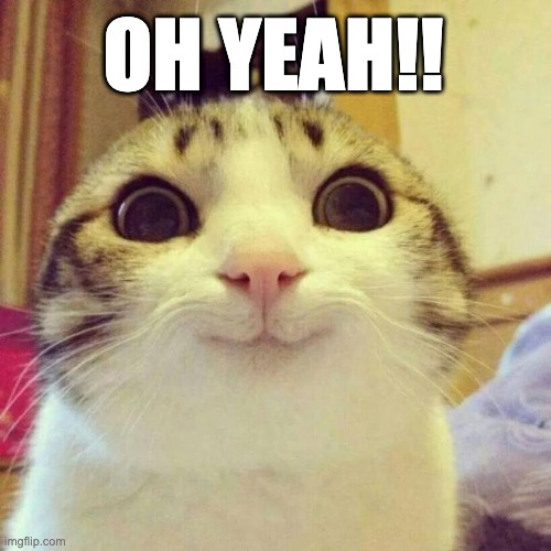 Smiling Cat Meme | OH YEAH!! | image tagged in memes,smiling cat | made w/ Imgflip meme maker