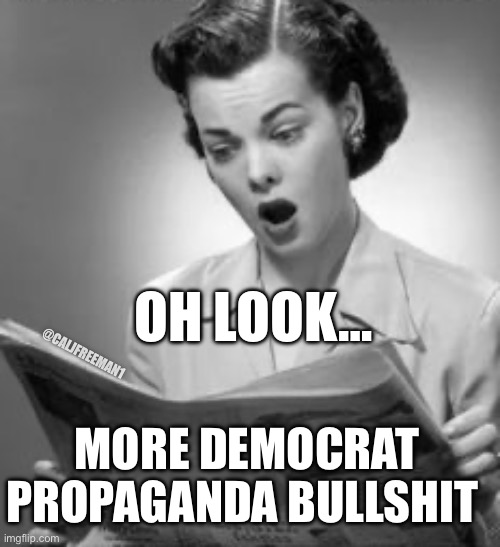 OH LOOK…; @CALJFREEMAN1; MORE DEMOCRAT PROPAGANDA BULLSHIT | image tagged in maga,republicans,donald trump,joe biden,stupid liberals,propaganda | made w/ Imgflip meme maker