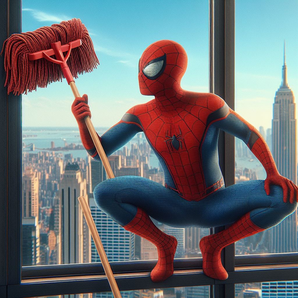 High Quality Spider-Man Cleaning Blank Meme Template