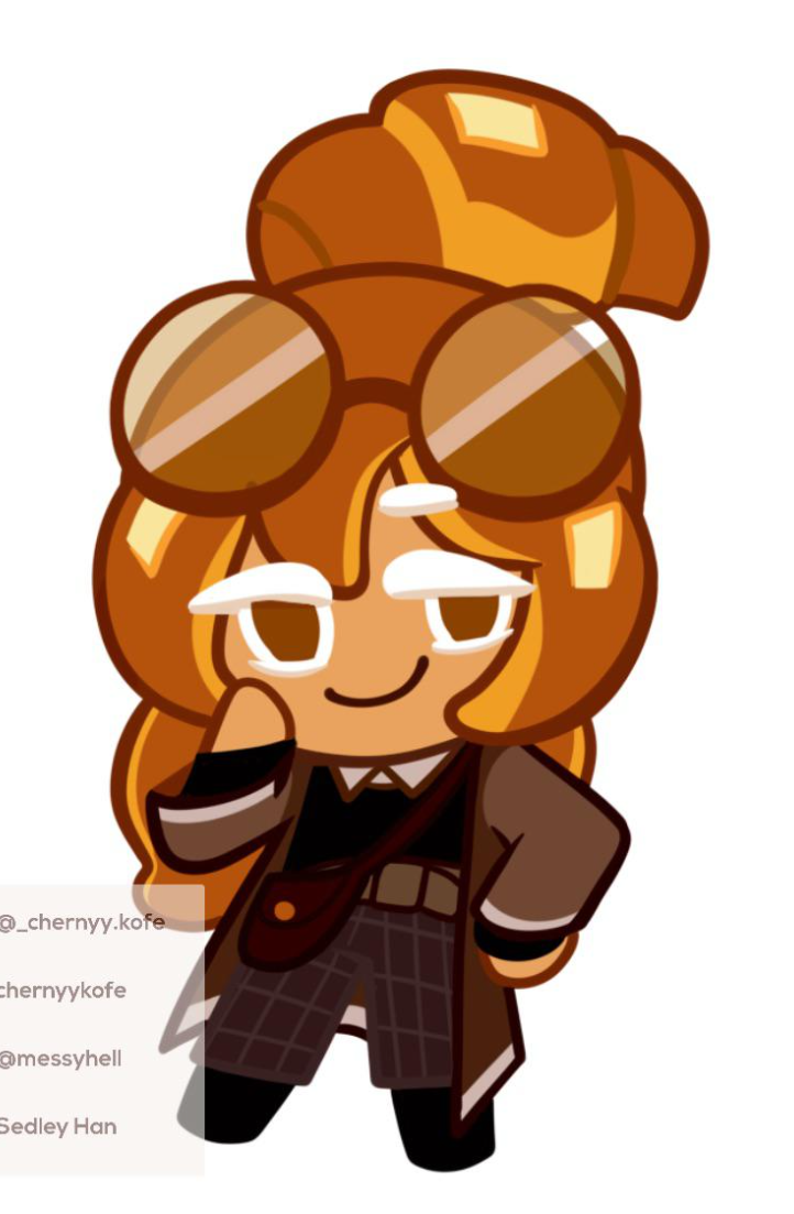 High Quality Croissant Cookie In School Outfit Blank Meme Template