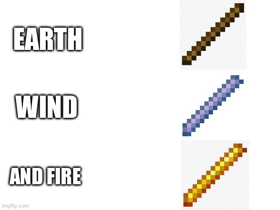Earth Wind and Fire | EARTH; WIND; AND FIRE | image tagged in blank white template | made w/ Imgflip meme maker