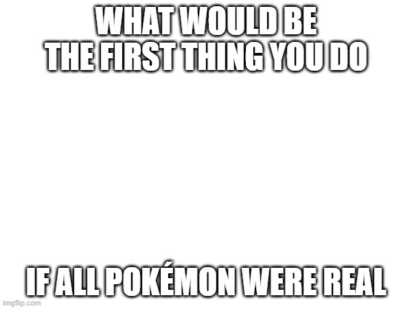 WHAT WOULD BE THE FIRST THING YOU DO; IF ALL POKÉMON WERE REAL | made w/ Imgflip meme maker